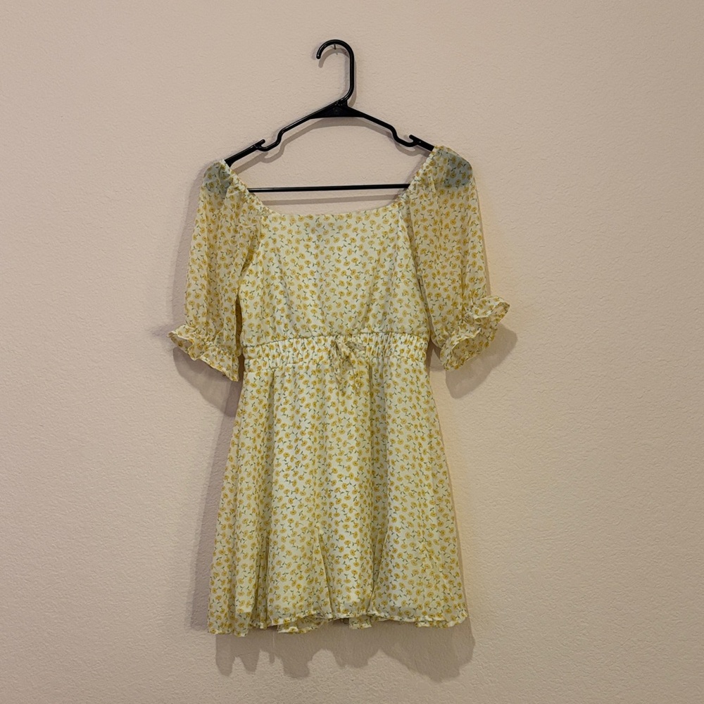 Floral Yellow Mini Dress